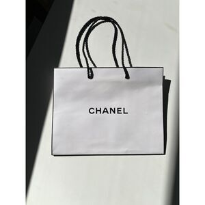Chanel Small Shopping Bag White Black